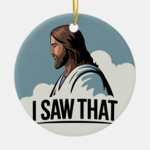 Christlicher Jesus beobachtet dich, Jesus, ich hab Keramik Ornament