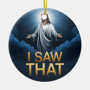 Christlicher Jesus beobachtet dich, Jesus, ich hab Keramik Ornament