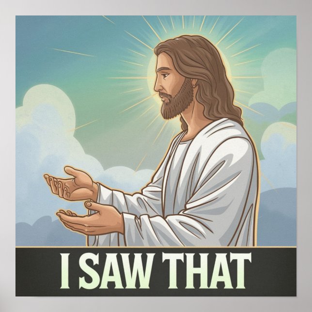 Christlicher Jesus beobachtet dich, Jesus, ich hab Poster (Vorne)