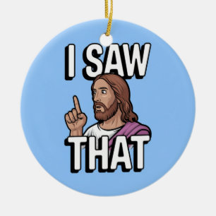 Christlicher Jesus beobachtet dich, Jesus ich sah Keramik Ornament