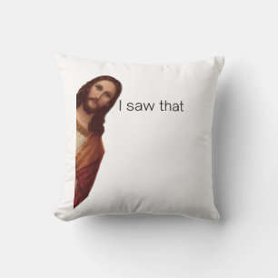 Christlicher Jesus beobachtet dich, Jesus ich sah Kissen