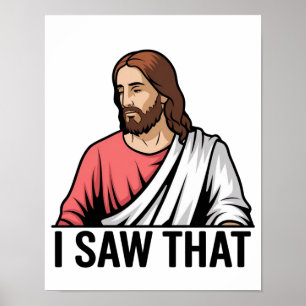 Christlicher Jesus beobachtet dich, Jesus ich sah Poster