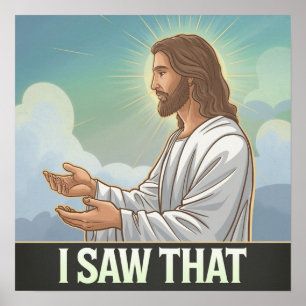 Christlicher Jesus beobachtet dich, Jesus ich sah Poster