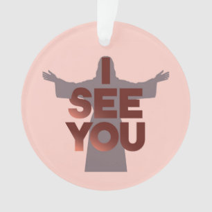 Christlicher Jesus beobachtet dich, Jesus ich sehe Ornament