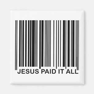Christlicher Jesus Bezahlt Alles Erlösungsbarcode  Magnet
