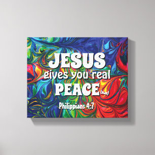 Christlicher JESUS GIBT IHNEN WIRKLICHEN FRIEDEN I Leinwanddruck