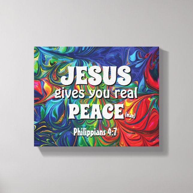 Christlicher JESUS GIBT IHNEN WIRKLICHEN FRIEDEN I Leinwanddruck (Vorderseite)