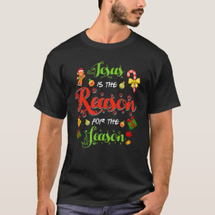 Christlicher Jesus Grund Saison Weihnachtsstrumpf T-Shirt