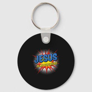 Christlicher Jesus ist meine Superhelden-Comic-P-K Schlüsselanhänger