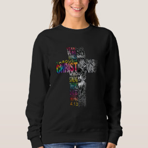Christlicher Jesus Lion des Stammes Judah Cross Li Sweatshirt