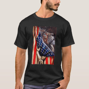 Christlicher Jesus Löwe von Juda Amerikanische Fla T-Shirt