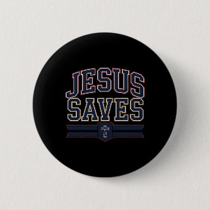 Christlicher Jesus rettet Bro Hockey Jugend Junge  Button