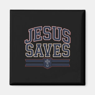 Christlicher Jesus rettet Bro Hockey Jugend Junge Magnet