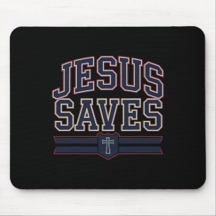 Christlicher Jesus rettet Bro Hockey Jugend Junge  Mousepad