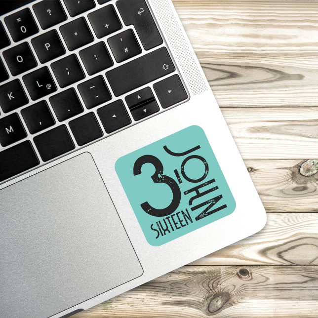 Christlicher John 3:16 Bibelverse Distressed Minim Quadratischer Aufkleber (Von Creator hochgeladen)