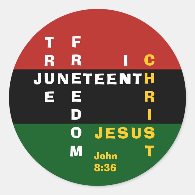 Christlicher JUNETEENTH Classic Round Sticker (Vorderseite)