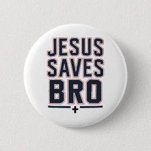Christlicher Junge Jesus rettet Bro Christus König Button