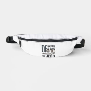 Christlicher Kaffee Jesus Zitat Vintage-Shirt-Desi Bauchtasche