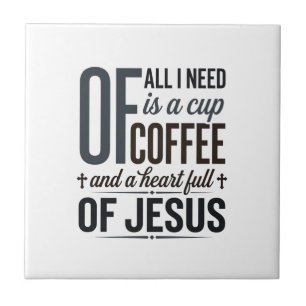 Christlicher Kaffee Jesus Zitat Vintage-Shirt-Desi Fliese