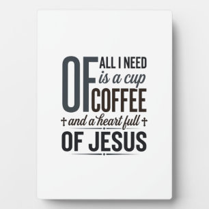 Christlicher Kaffee Jesus Zitat Vintage-Shirt-Desi Fotoplatte