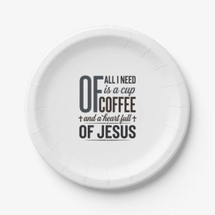 Christlicher Kaffee Jesus Zitat Vintage-Shirt-Desi Pappteller
