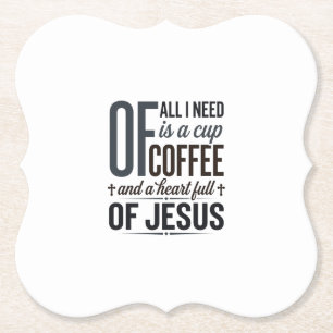 Christlicher Kaffee Jesus Zitat Vintage-Shirt-Desi Untersetzer