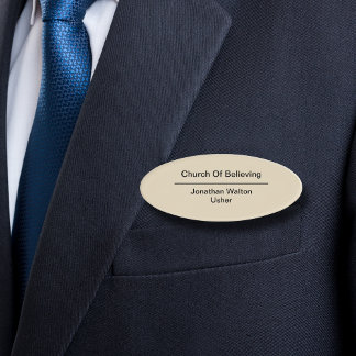Christlicher Kirchenklerus und -uscher Namenschild