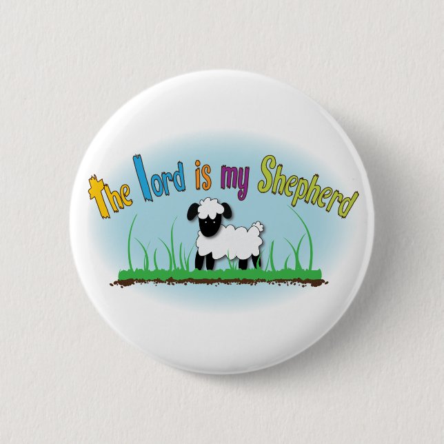 Christlicher Knopf - der Lord ist mein Schäfer Button (Vorderseite)