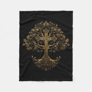 Christlicher Kreuzbaum  Fleecedecke