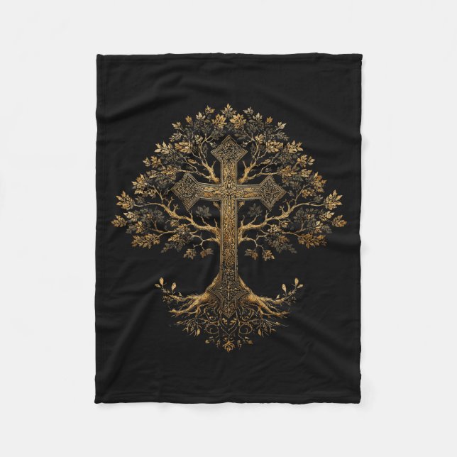 Christlicher Kreuzbaum  Fleecedecke (Vorderseite)