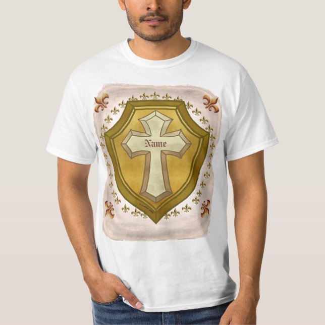 Christlicher Kreuzschild T-Shirt (Vorderseite)
