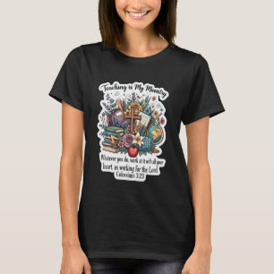 Christlicher Lehrer Lehren ist mein Dienst Blumig T-Shirt