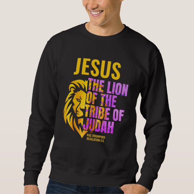 Christlicher Löwe des Stamms Judah JESUS Sweatshirt (Vorderseite)