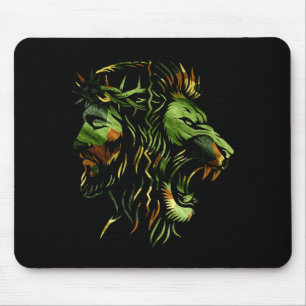 Christlicher Löwe Jesus Krone Camo Glaube Design Mousepad