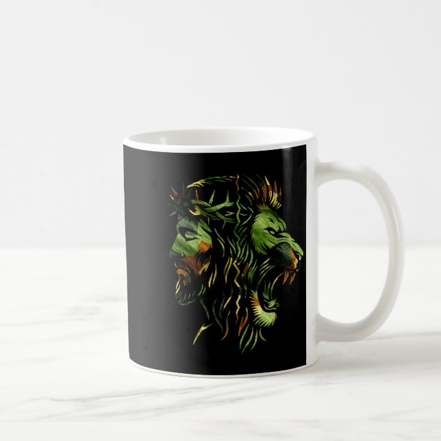 Christlicher Löwe Jesus Krone Camo Glauben Design  Kaffeetasse (Rechts)