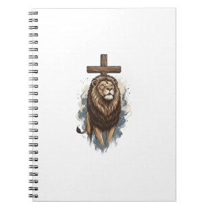 Christlicher Löwe und Kreuz Vintage Notizblock