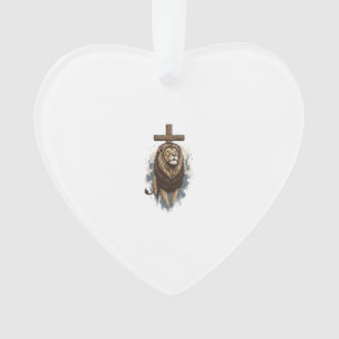 Christlicher Löwe und Kreuz Vintage Ornament
