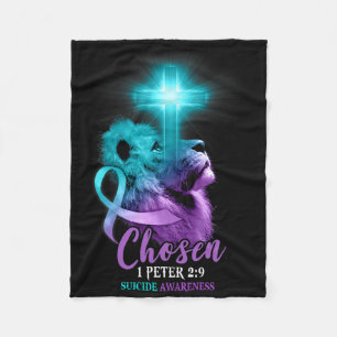 Christlicher Löwenkreuz Religiöse Bibelverse Selbs Fleecedecke