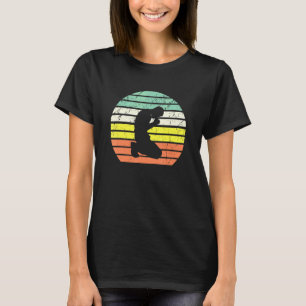 Christlicher Mann betet Silhouette Religiös Retro  T-Shirt