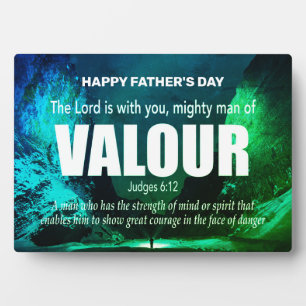 Christlicher MIGHTY MAN OF VALOR Happy Vatertag Fotoplatte