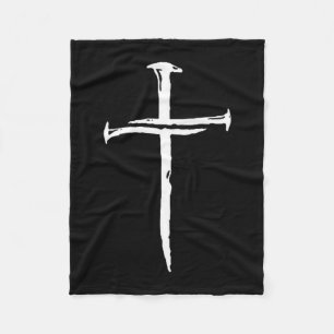 Christlicher Minimalist Drei Nägel Kreuz Religiös Fleecedecke