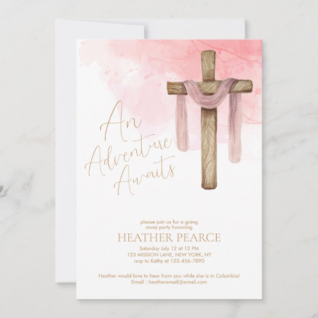 Christlicher Missionar geht weg Party Einladung (Vorderseite)