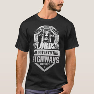 Christlicher Motorradrocker fährt auf die Autobahn T-Shirt