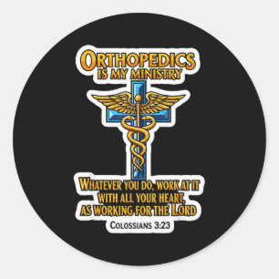 Christlicher Orthopäde Arzt Orthopädie ist mein Mi Runder Aufkleber