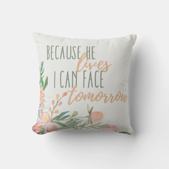 Christlicher OsternScripture, weil er Kissen lebt (Vorderseite)