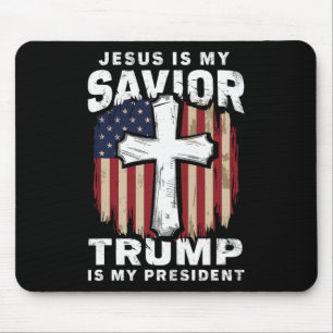 Christlicher Patriotischer Jesus Heiland Trump Prä Mousepad