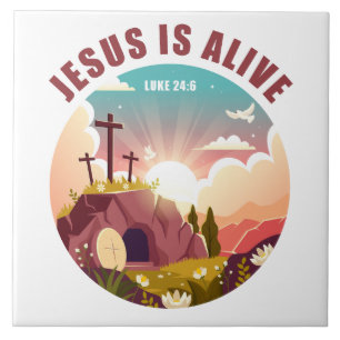 Christlicher Pessach Ostern Jesus leere Tomb und K Fliese