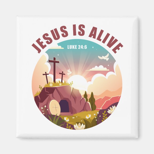 Christlicher Pessach Ostern Jesus leere Tomb und K Magnet (Vorne)