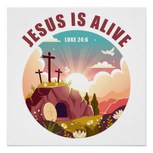 Christlicher Pessach Ostern Jesus leere Tomb und K Poster