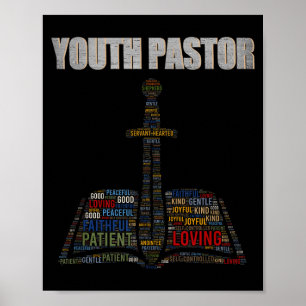 Christlicher Pfarrer Wortwolke Jugendpastor Apprec Poster